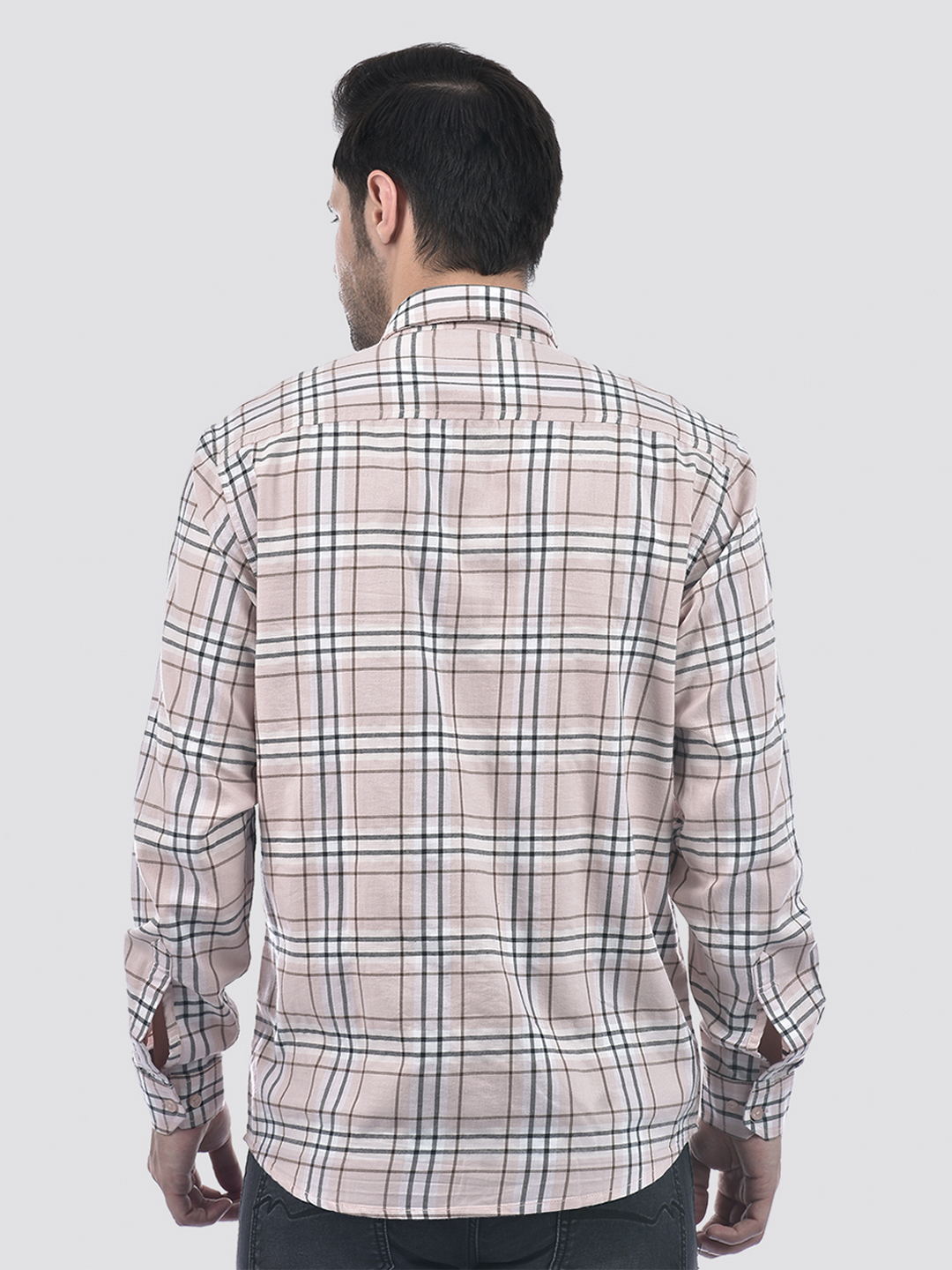 Numero Uno Men Checkered Pink Shirt